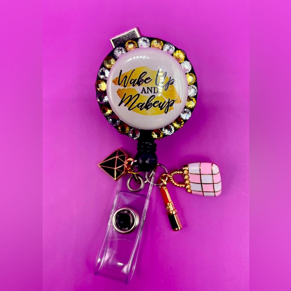 ⭐️Badge reel name badge holder” Glam me up lash’s on line”